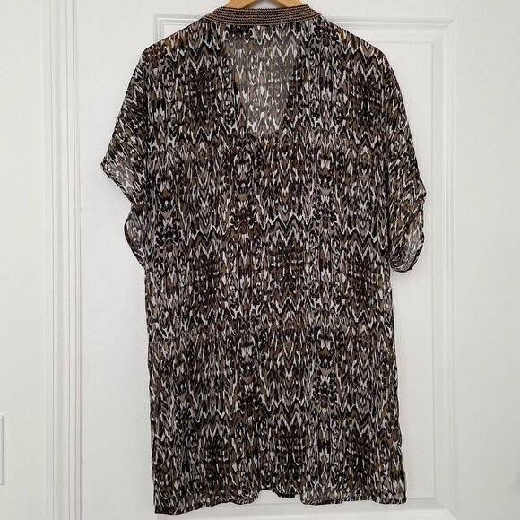 Badgely Mischka lizard print sheer tunic Size Small - Picture 8 of 9